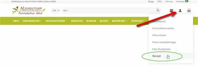 Where can I find recipes? 1 Recipes in the customer menu